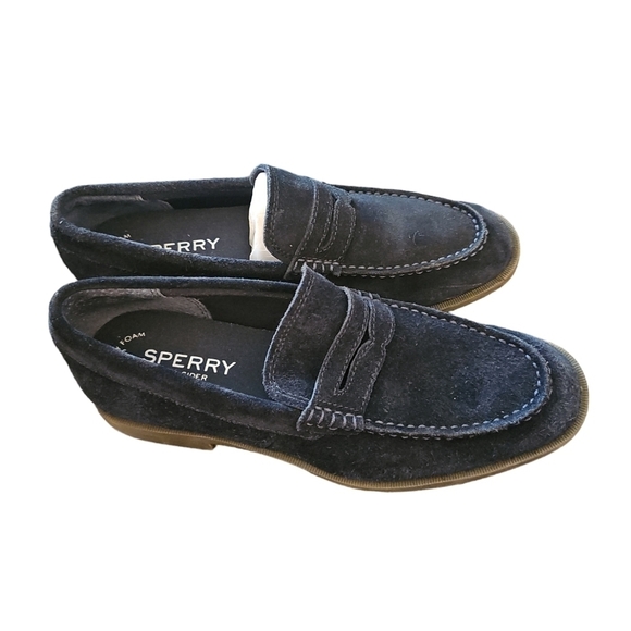 Sperry mens sz 8.5 navy suede Manchester penny loafers new main image 9
